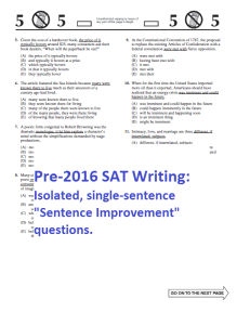 Pre-SAT Writing Sentence Improvements